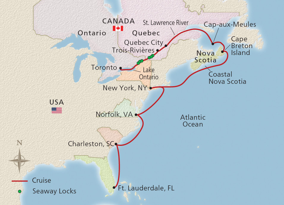 viking canada and the atlantic coastline cruise map