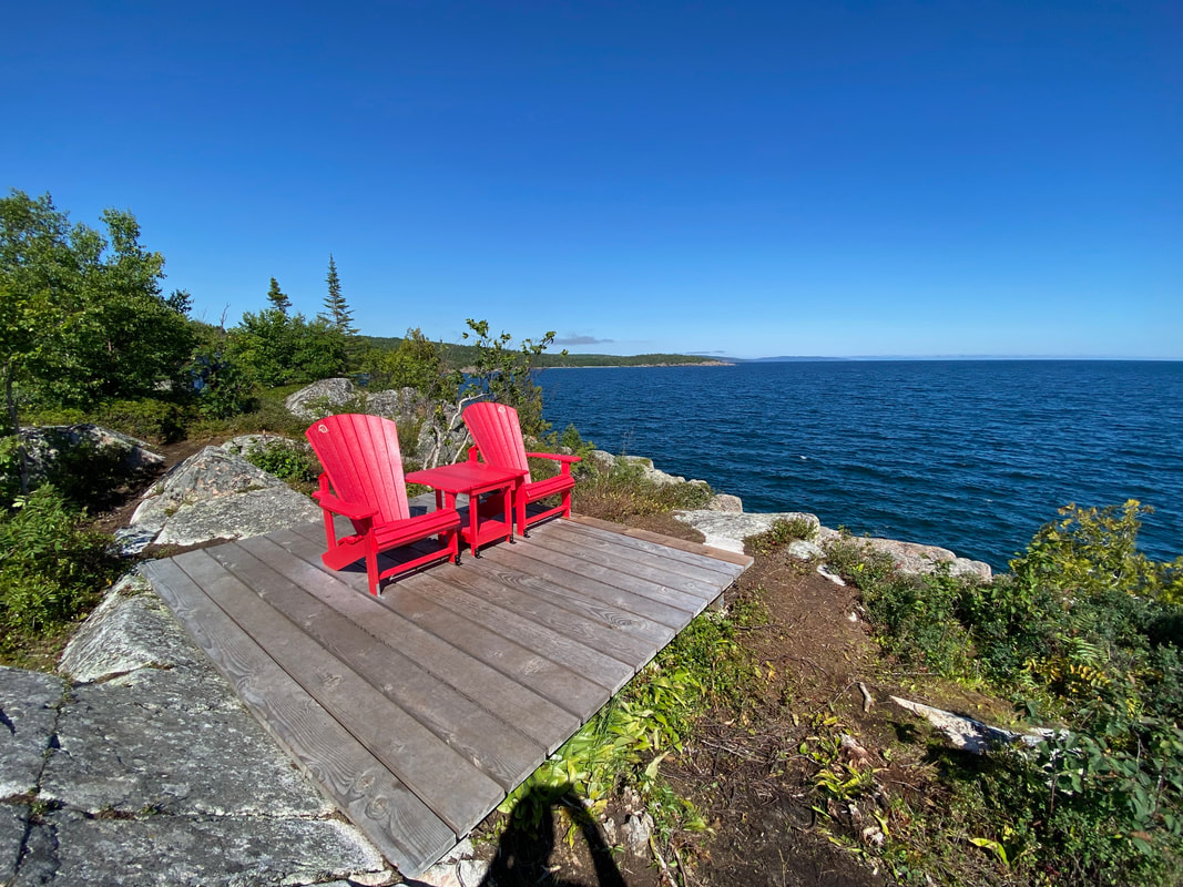 chairs overlook lake superior cruises destination terrace bay ontario