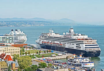 Cruise Ships at dock in Quebec City, Canada
